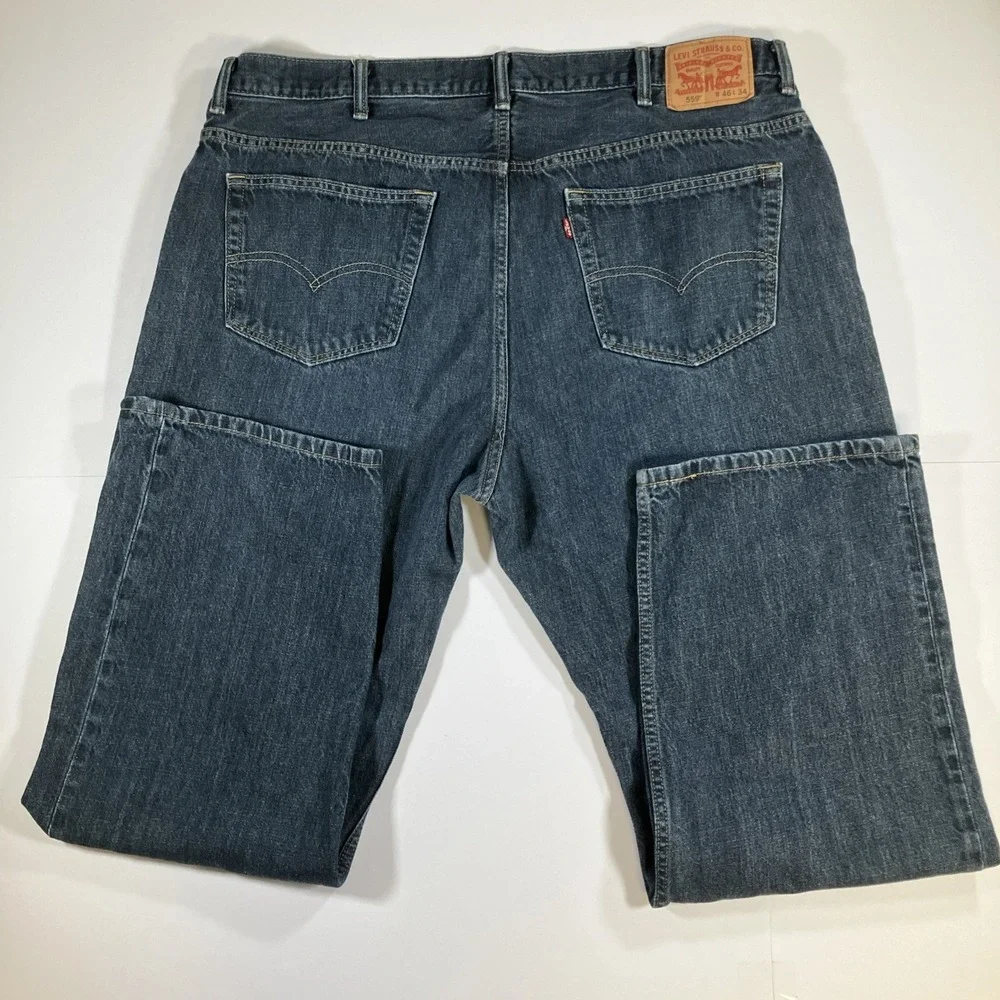 Levi's 559 Jeans Mens 46x32 Relaxed Straight Dark Wash Blue Denim Red Tab